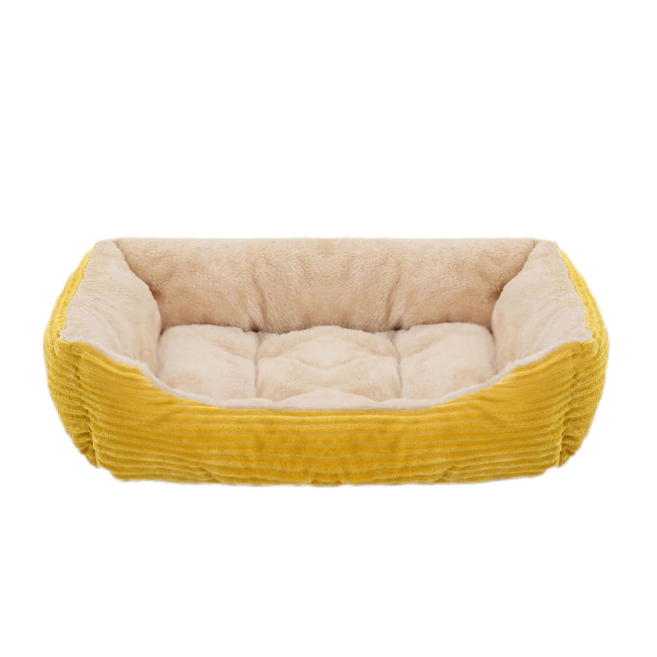 Pet Cat Dog Bed Cozy Square Plush Kennel Puppy Sofa Bed Small Large Dog Sleep Pad Portable Pet Bed Nest Pet Supplies Accessories