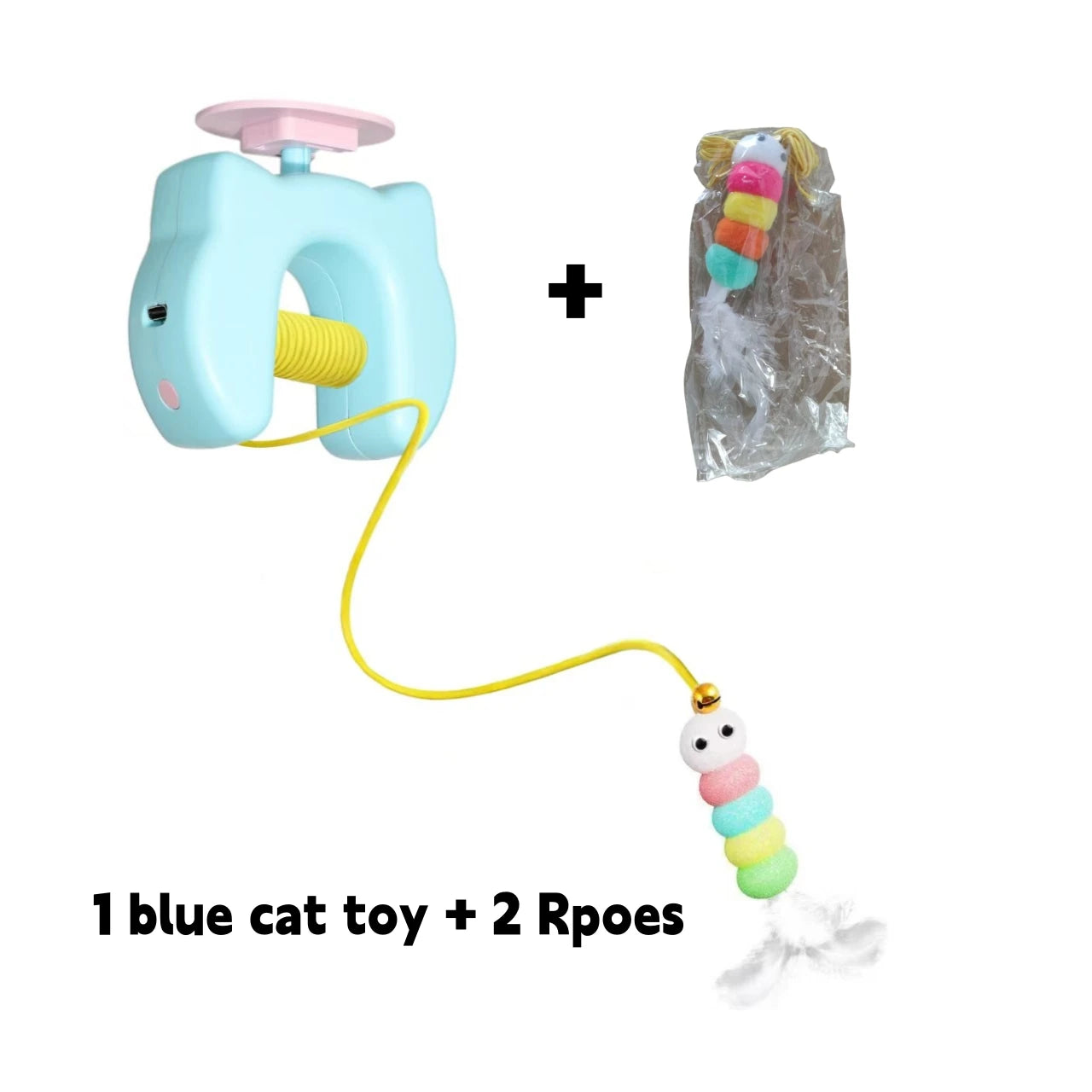 New Type of Electric Cat Toy with 2 Ropes Smart Hanging Door Auto Swing Feather Toy A Self-entertainment and Cat-teasing Wonder