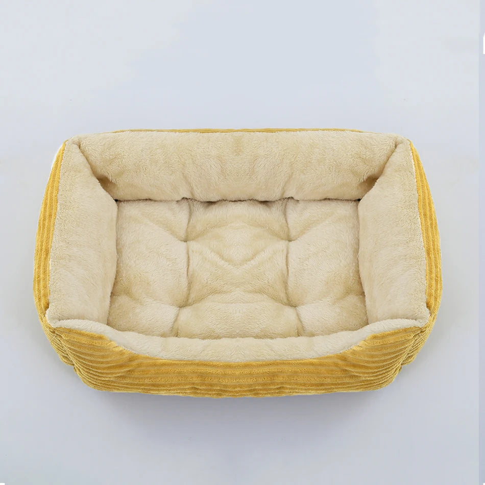 Pet Cat Dog Bed Cozy Square Plush Kennel Puppy Sofa Bed Small Large Dog Sleep Pad Portable Pet Bed Nest Pet Supplies Accessories