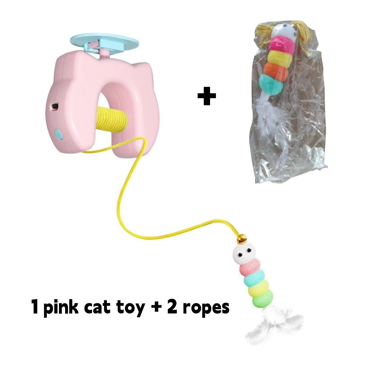 New Type of Electric Cat Toy with 2 Ropes Smart Hanging Door Auto Swing Feather Toy A Self-entertainment and Cat-teasing Wonder