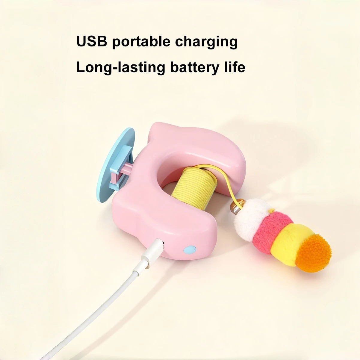 New Type of Electric Cat Toy with 2 Ropes Smart Hanging Door Auto Swing Feather Toy A Self-entertainment and Cat-teasing Wonder