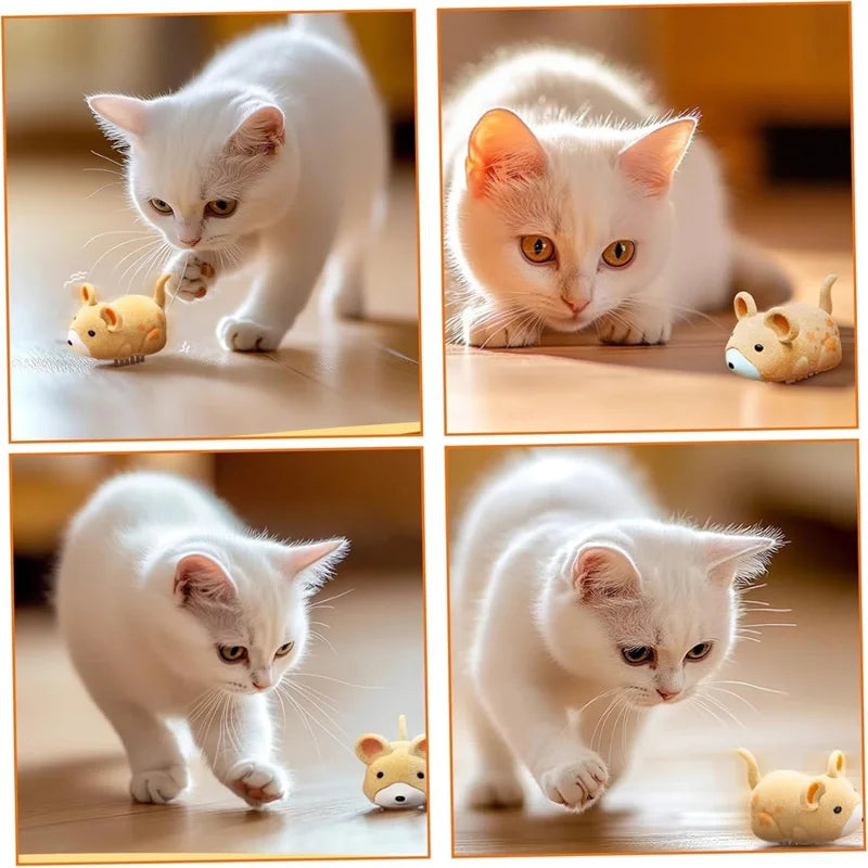 Interactive Cat Toy Electric Cat Toy Mouse Interactive Electric Hamster Cat Toys Self-Moving Obstacles Avoid Pet Supplies