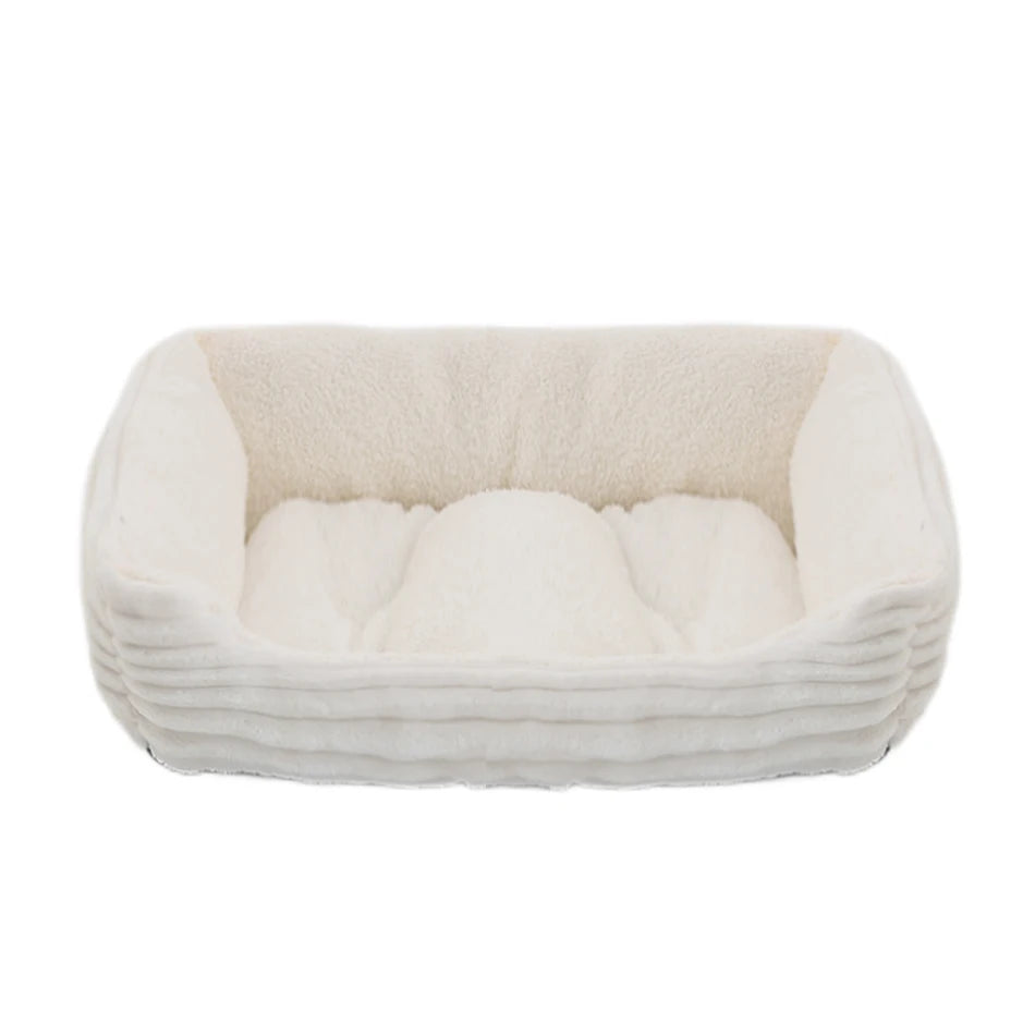 Pet Cat Dog Bed Cozy Square Plush Kennel Puppy Sofa Bed Small Large Dog Sleep Pad Portable Pet Bed Nest Pet Supplies Accessories