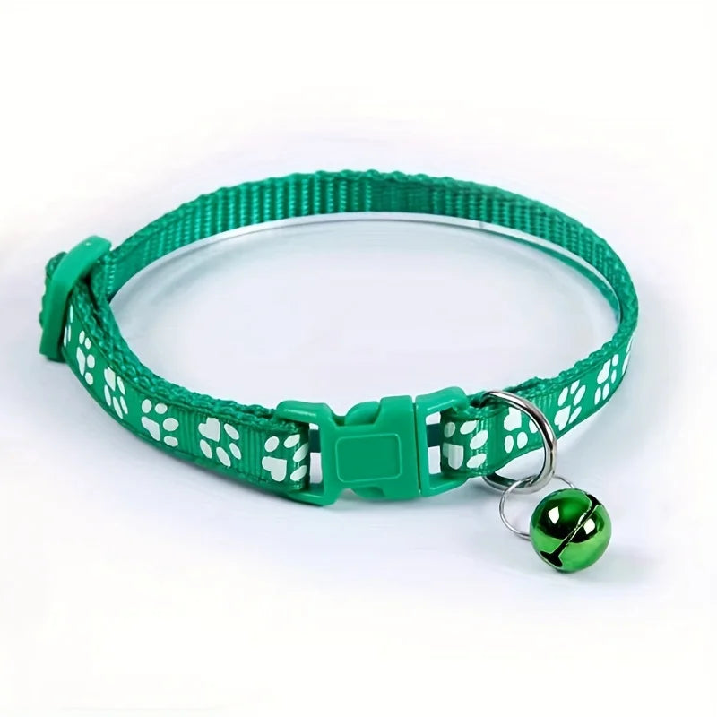 Fashion Pet Cats Collar Colorful Pattern Cute Bell Adjustable Collars for Cats Kitten DIY Ring Necklace Pet Accessories