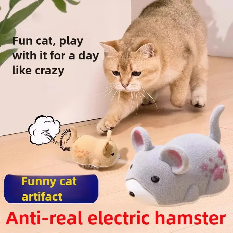 Interactive Cat Toy Electric Cat Toy Mouse Interactive Electric Hamster Cat Toys Self-Moving Obstacles Avoid Pet Supplies